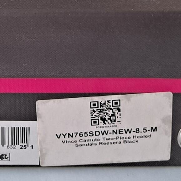 NWB Vince Camuto Reesera Leather Two Piece Heeled Sandals Black Womens Size 8.5 - Picture 14 of 14